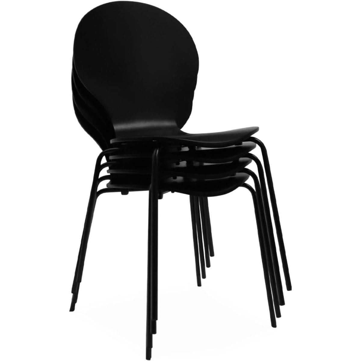 Chaises Noires Rétro Empilables | Diva - Designix Chaises