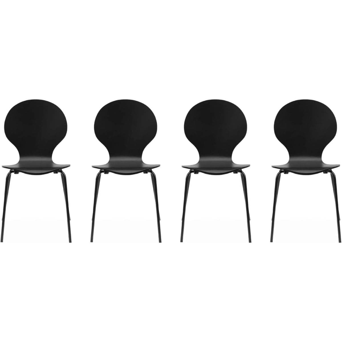 Chaises Noires Rétro Empilables | Diva - Designix Chaises