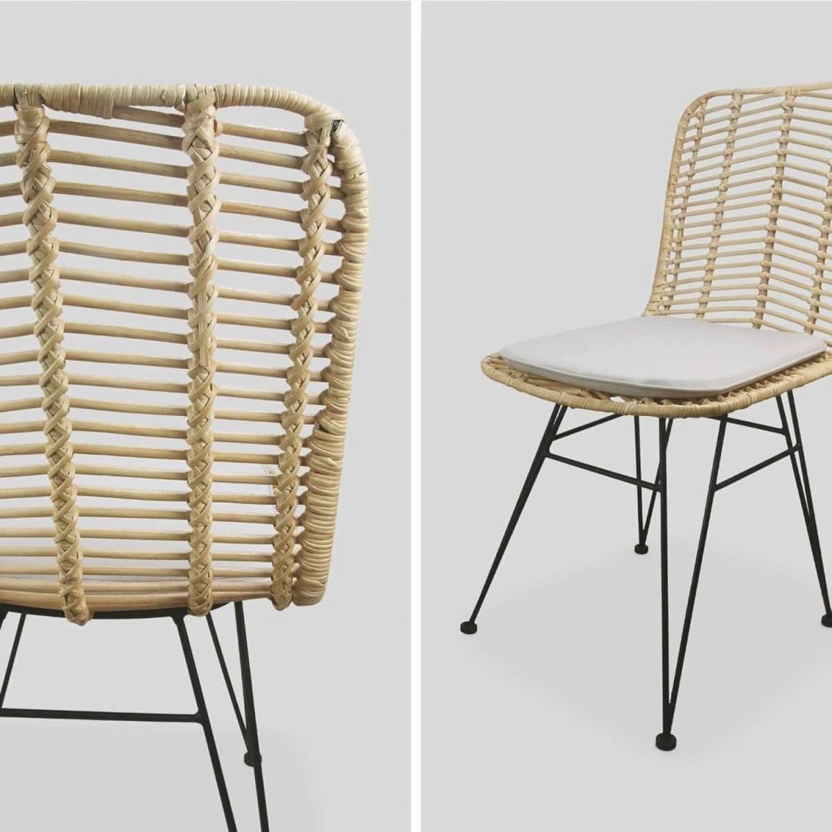 Chaises Rotin Métal Déhoussables | Fable - Designix Chaises
