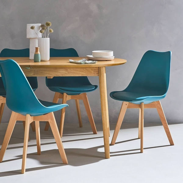 Skandinavische Stühle Holz Blau | Indigo