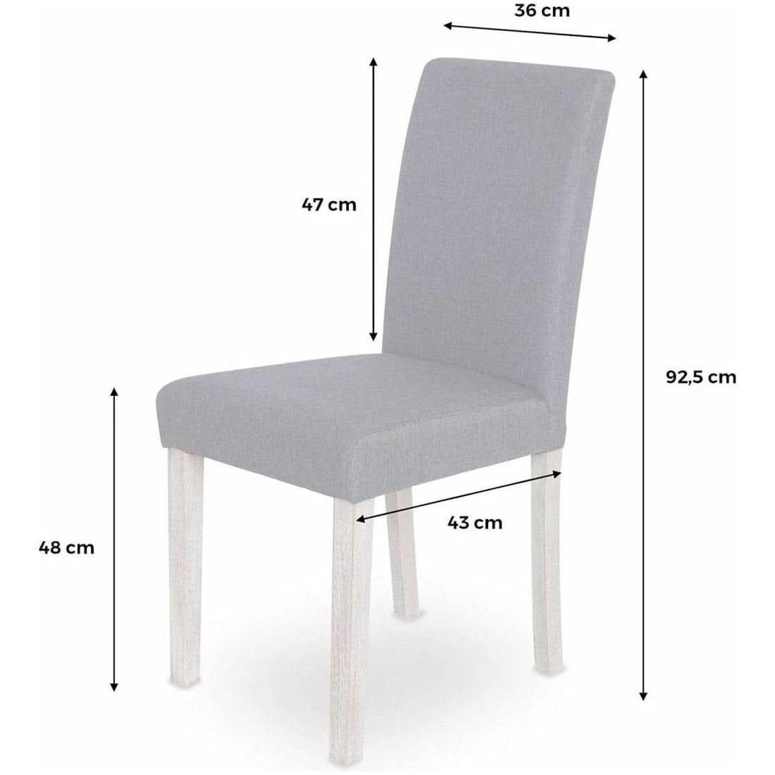 Stühle Stoff Holz Grau | Perlweiß