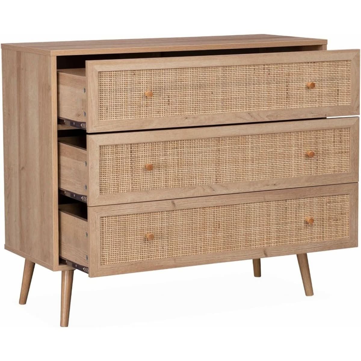 Commode Bois Cannage Bohème | Sérénité - Designix Commode
