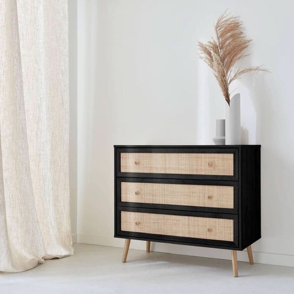 Kommode Holz Wiener Geflecht Boho | Sulv