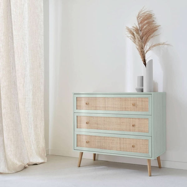 Kommode Holz Wiener Geflecht Boho | Schatz