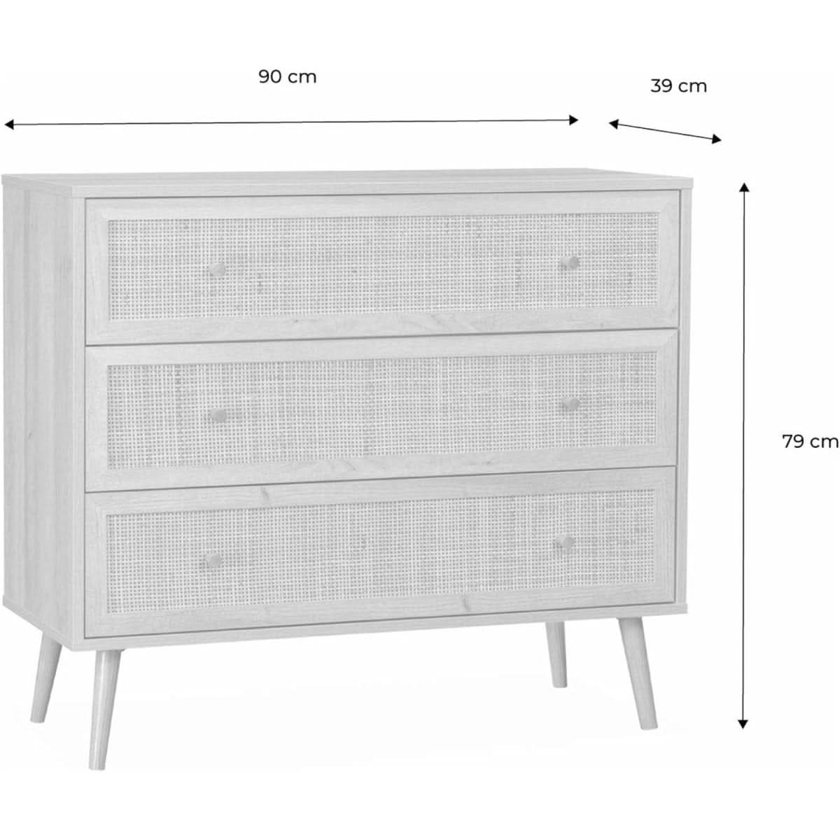 Commode Bois Cannage Bohème | Trésor - Designix Commode