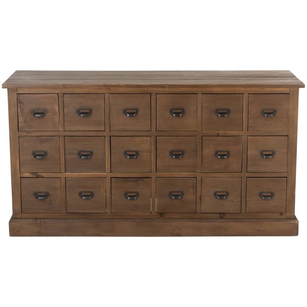 Kommode Holz Braun 18 Schubladen
