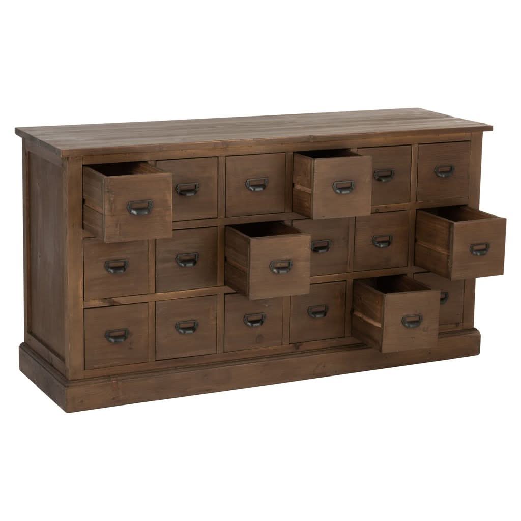 Commode Bois Marron 18 Tiroirs - Designix
