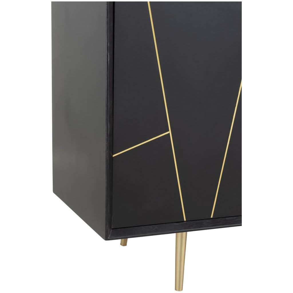 Elegante Kommode Schwarz Gold