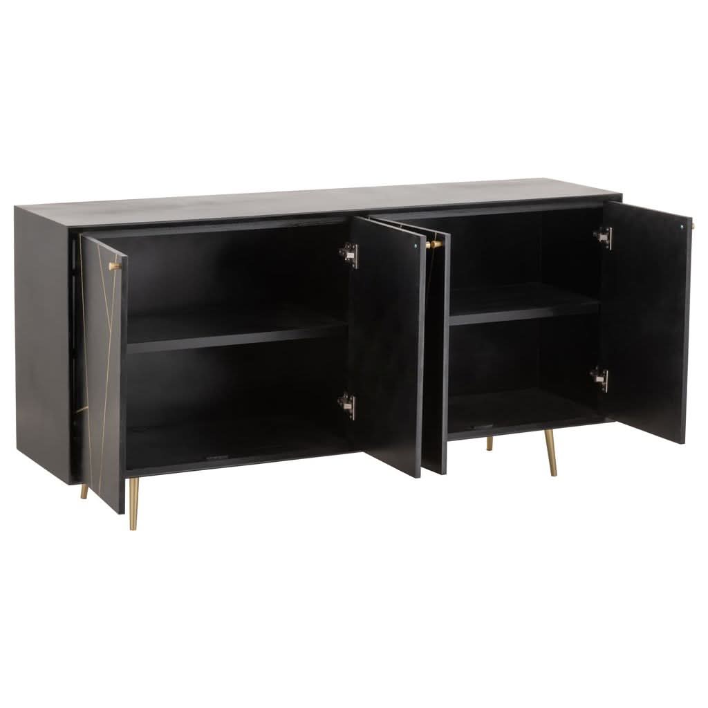 Commode Élégante Noir Or - Designix