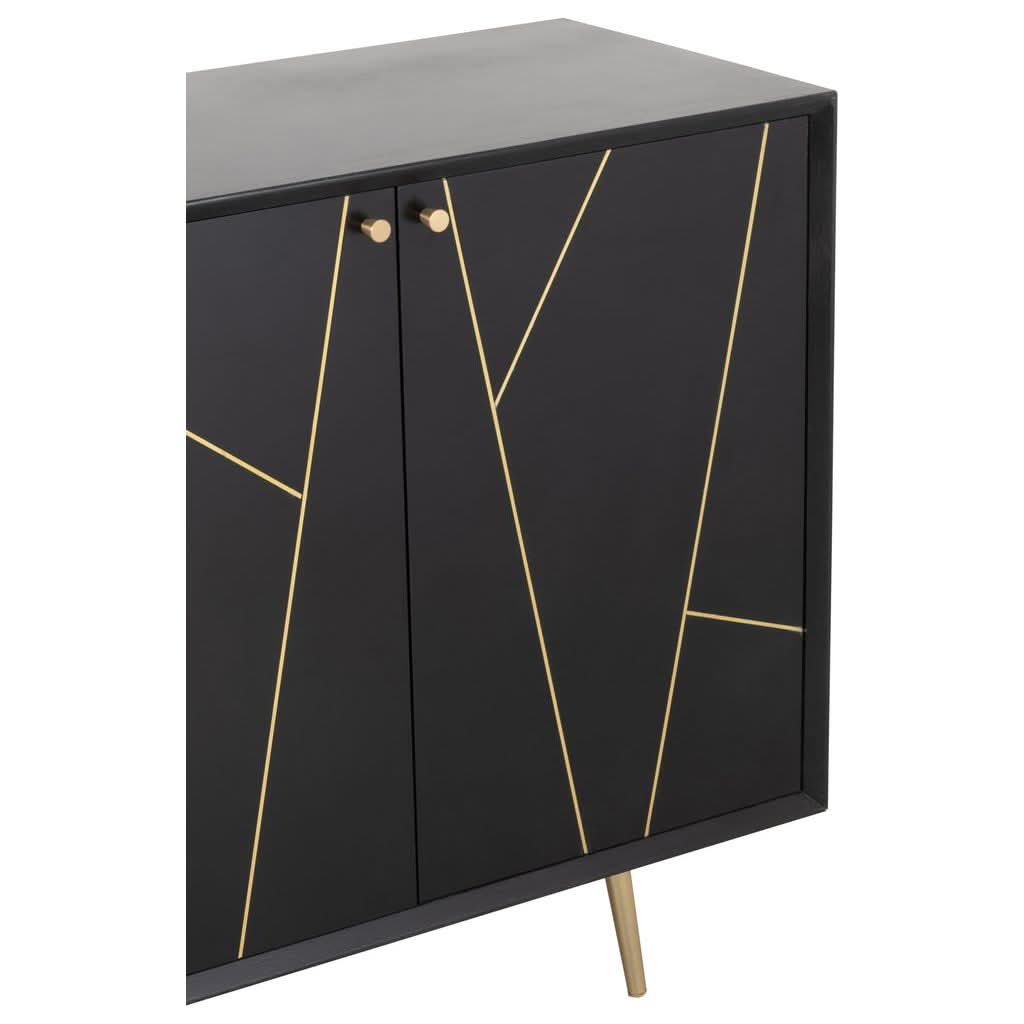 Commode Élégante Noir Or - Designix