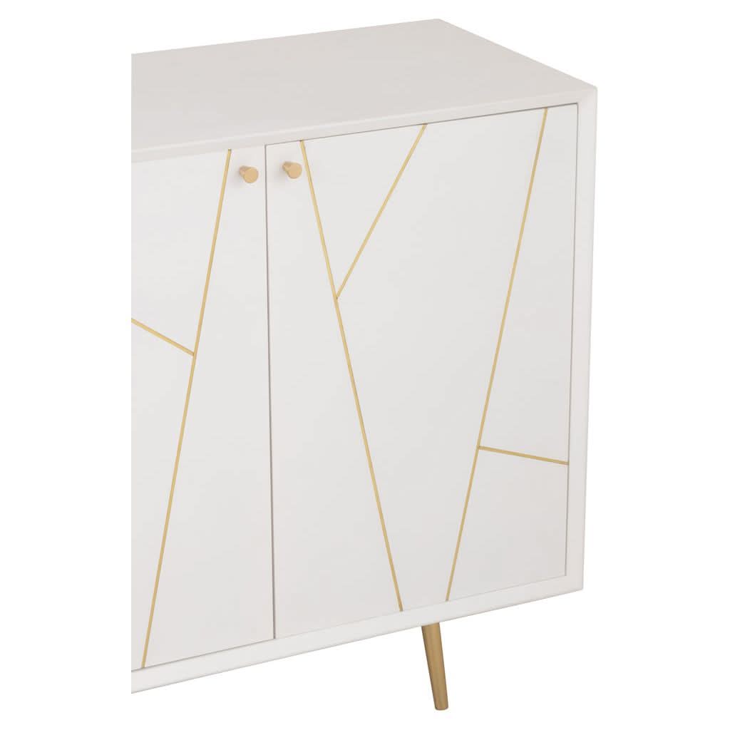 Moderne Kommode Holz Metall Weiß