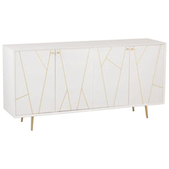 Moderne Kommode Holz Metall Weiß