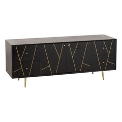 Moderne schwarze Kommode mit Gold