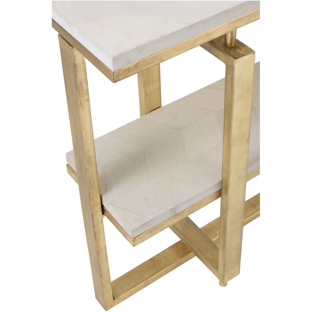 Console Bois Mangue Fer Blanc - Designix