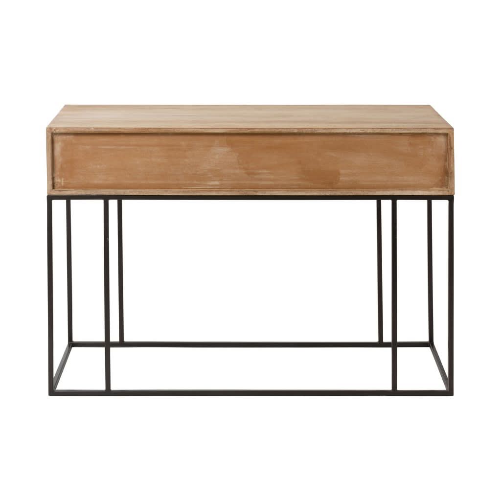 Console Bois Manguier Rotin Naturel