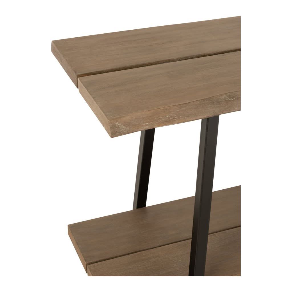 Console Bois Métal Marron 2 Niveaux - Designix