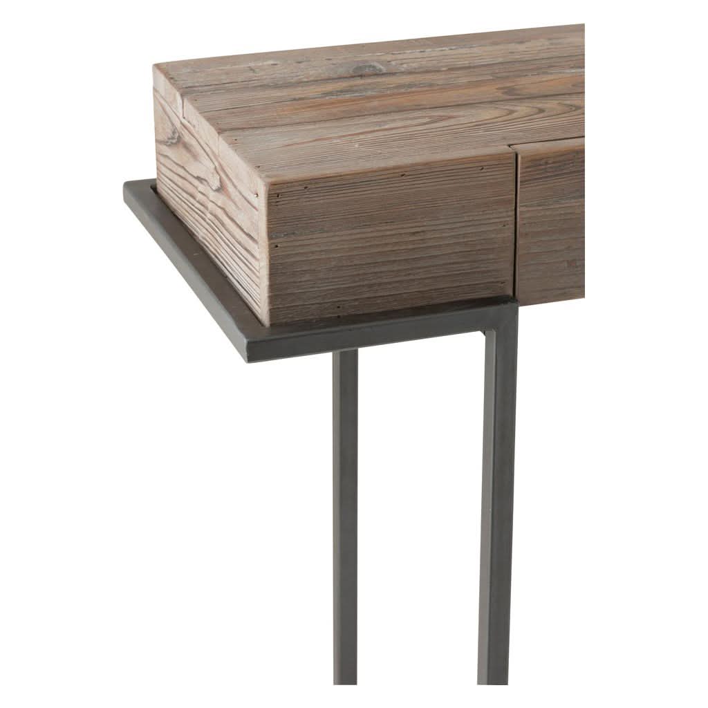 Konsole Holz Metall Braun 2 Schubladen