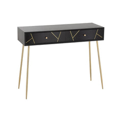 Konsole Holz Metall Schwarz Gold