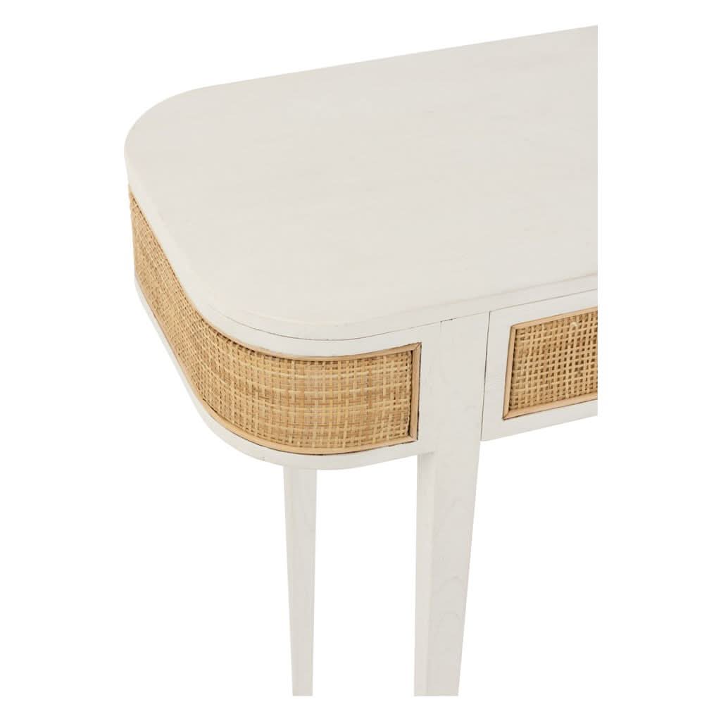 Console Design Bois Exotique Rotin - Designix