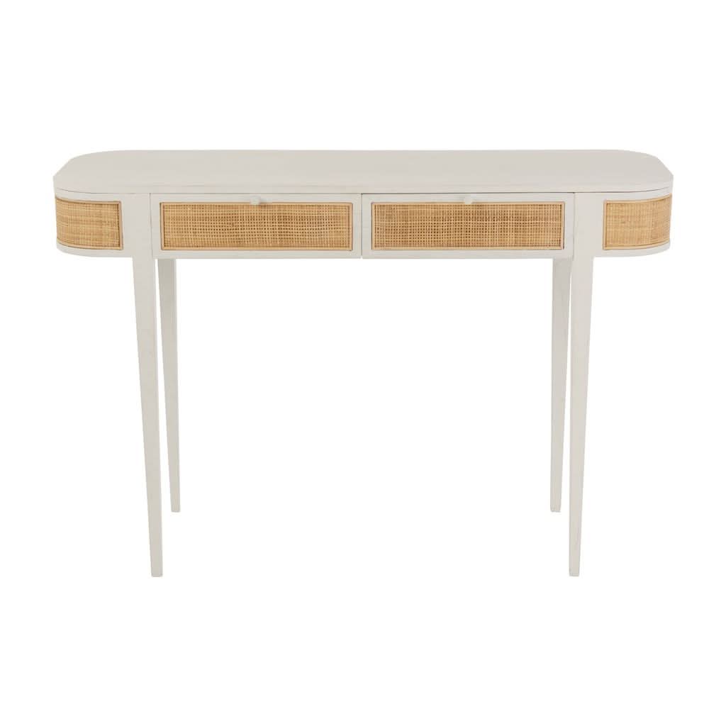 Console Design Bois Exotique Rotin - Designix