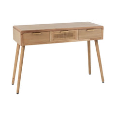 Konsole aus Holz und natürlichem Rattan