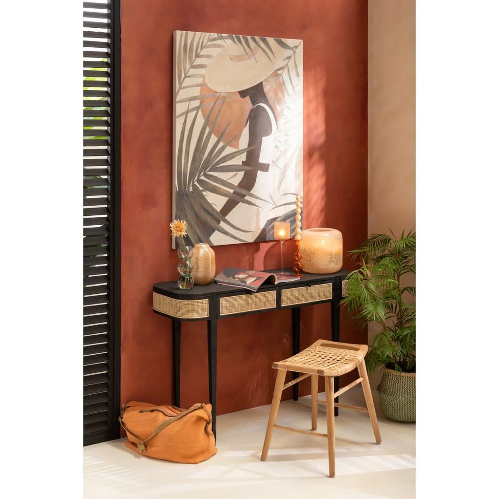 Console Exotique En Rotin Noir - Designix