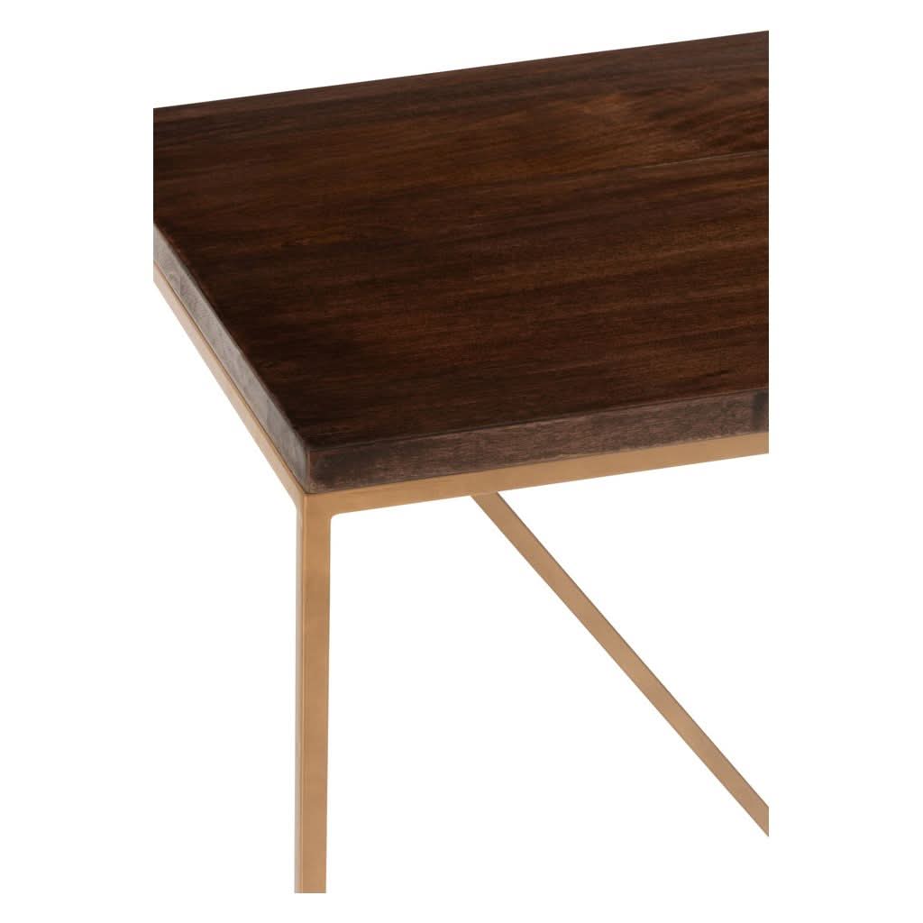 Konsole Eisen Mangoholz Goldfarben