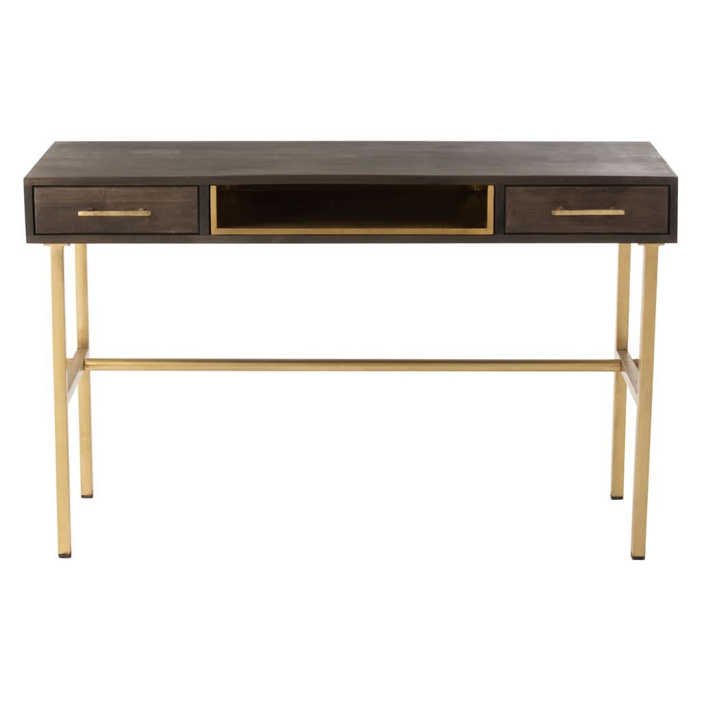 Console Janis Bois Fer Marron Or - Designix