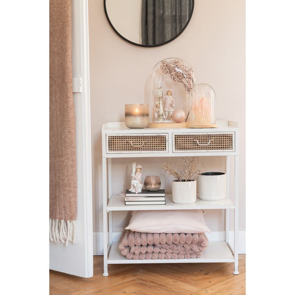 Console Métal Blanc Avec Tiroirs - Designix