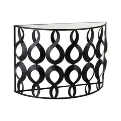 Design-Konsole aus Metall und schwarzem Glas
