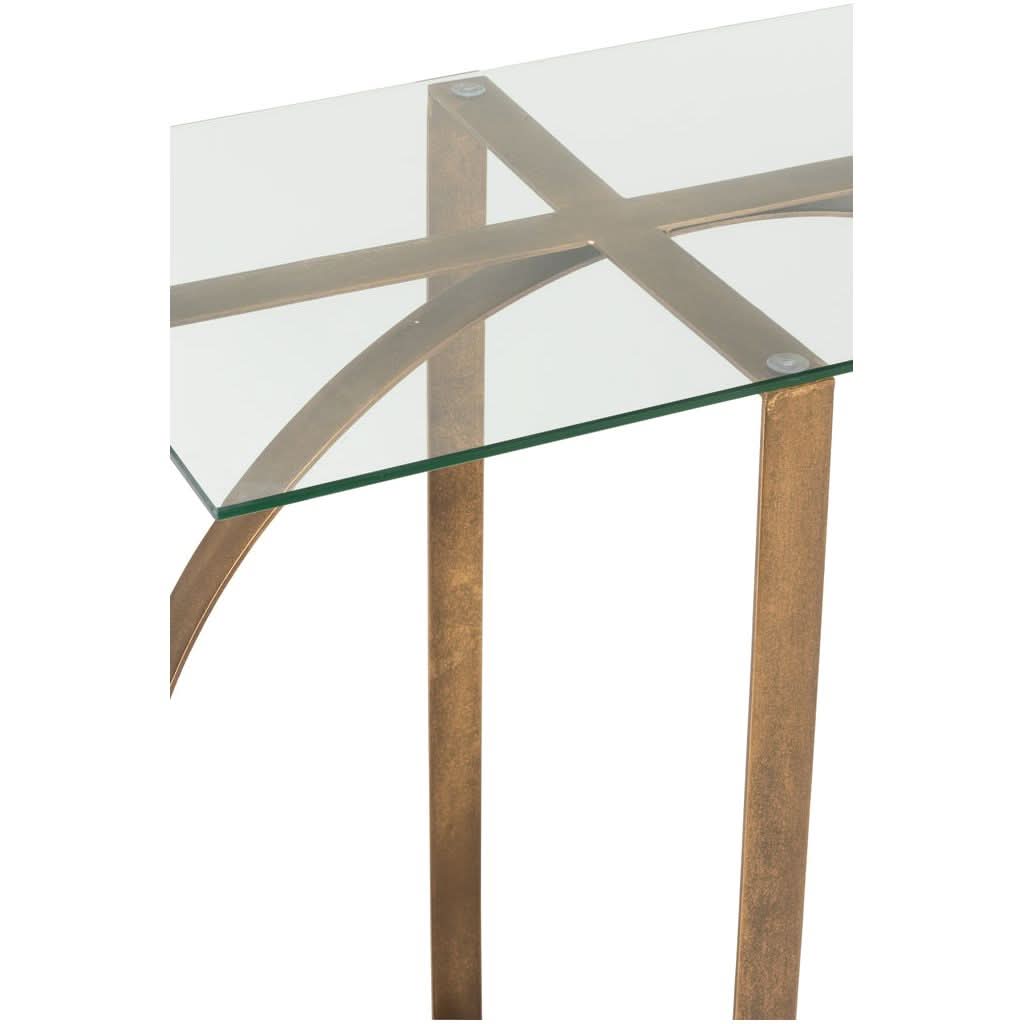 Console Métal Verre Or Vieilli - Designix