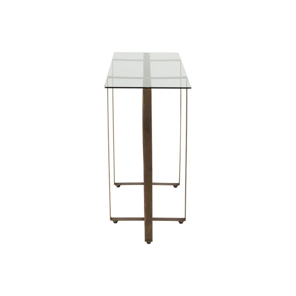Console Métal Verre Or Vieilli - Designix
