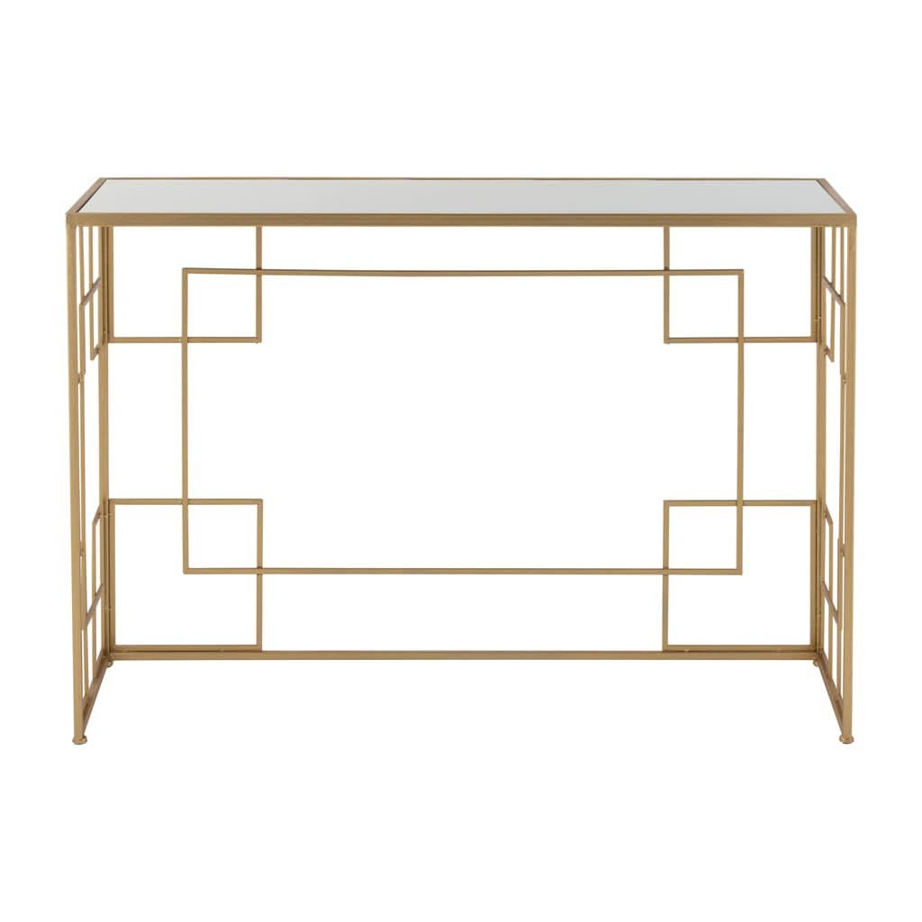 Console Métallique Verre Doré