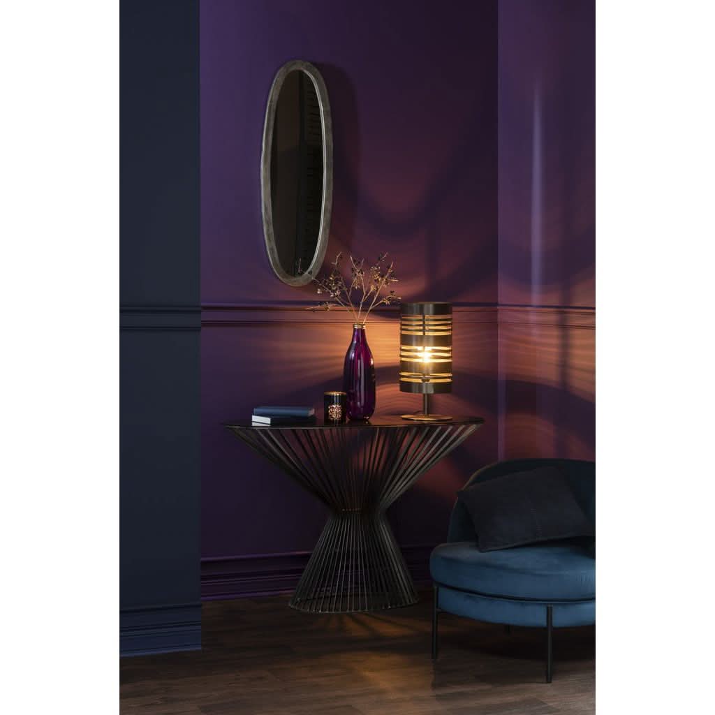 Console Ovale Métal Verre - Designix