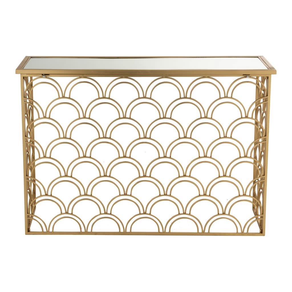 Console Rectangulaire en Métal Doré - Designix