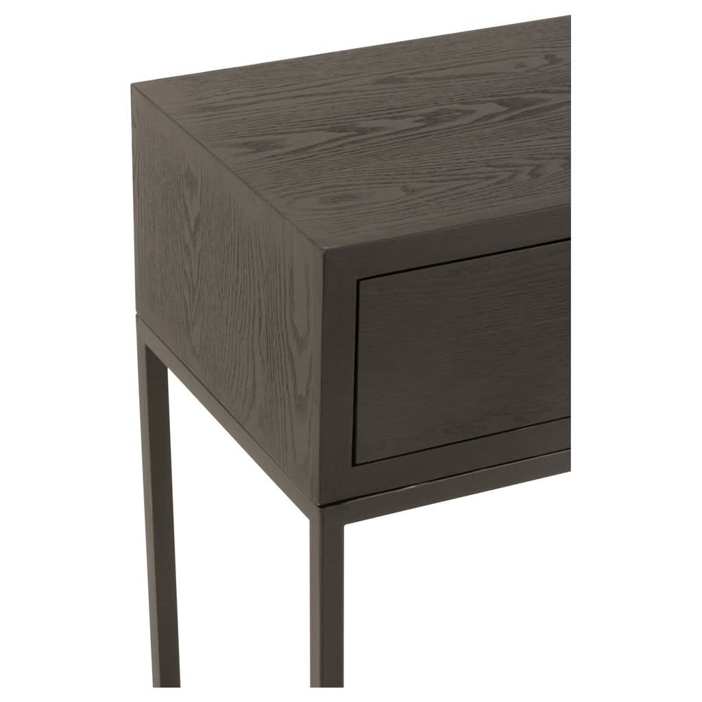 Console Tiroirs Bois Métal Noir - Designix