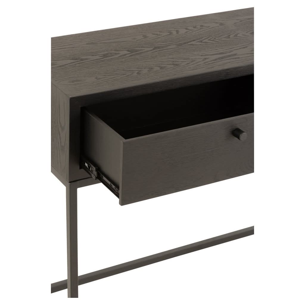 Console Tiroirs Bois Métal Noir - Designix