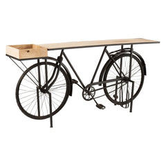 Console Vélo Métal Bois Mango Noir Naturel