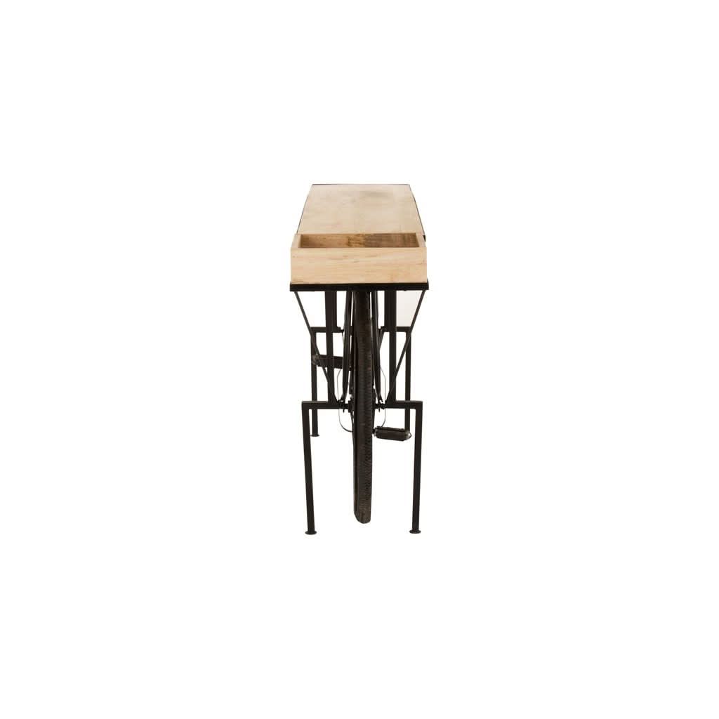 Console Vélo Métal Bois Mango Noir Naturel - Designix