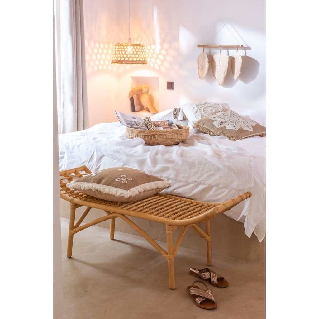 Coussin Abstrait Jute Naturel Beige - Designix