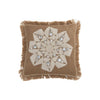 Abstraktes Kissen Naturjute Beige