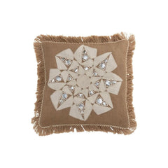 Abstraktes Kissen Naturjute Beige