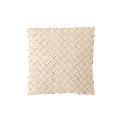 Beiges Kissen aus gewebtem Polyester