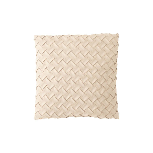 Beiges Kissen aus gewebtem Polyester