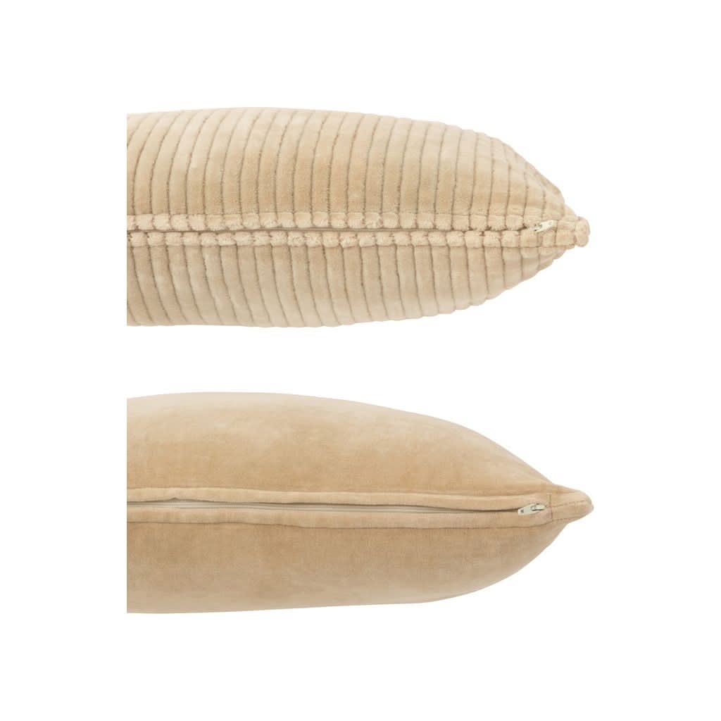 Set aus beigen Samt-Baumwollkissen
