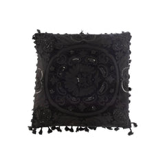 Schwarzes Kissen aus marokkanischer Baumwolle