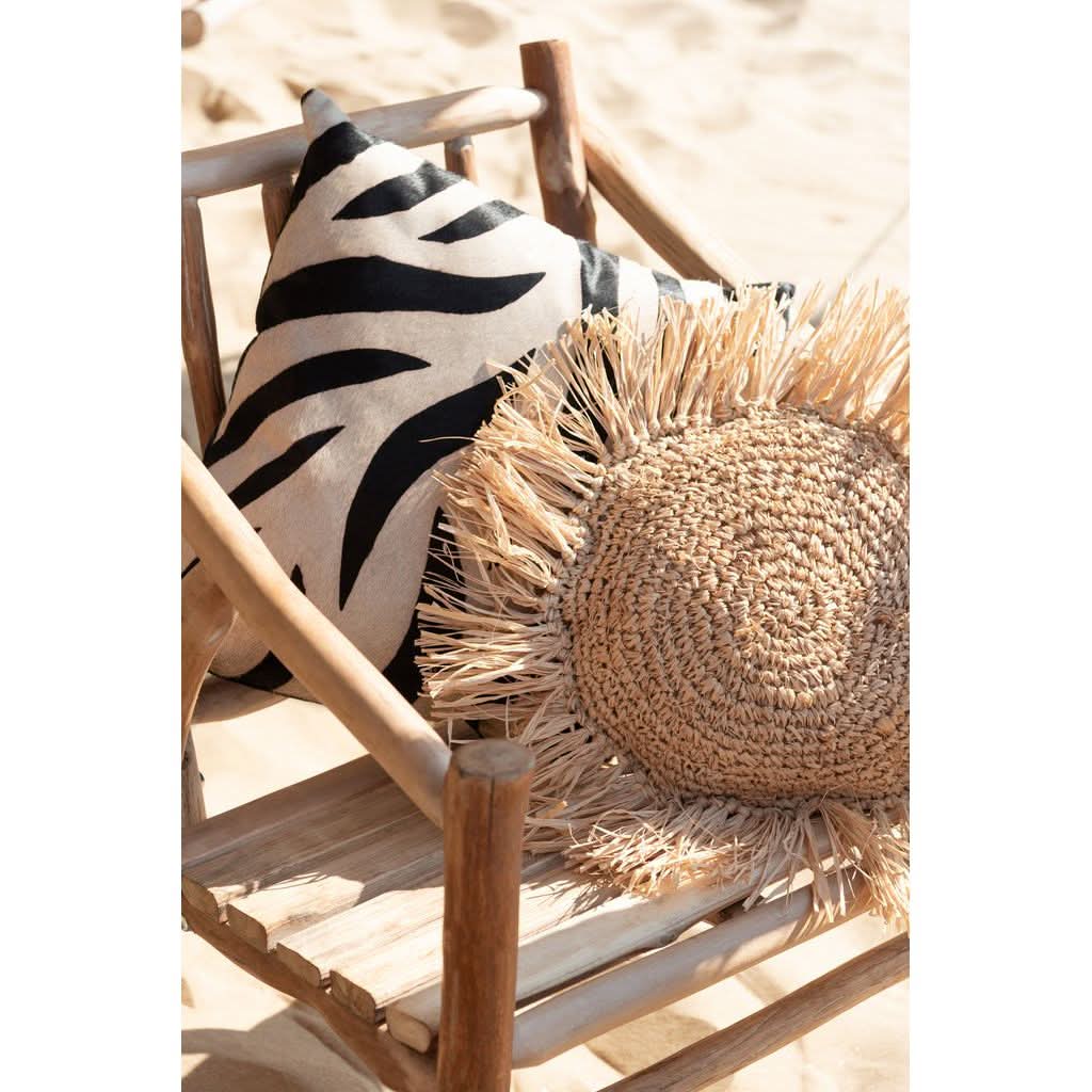 Coussin Raphia Naturel Rond - Designix
