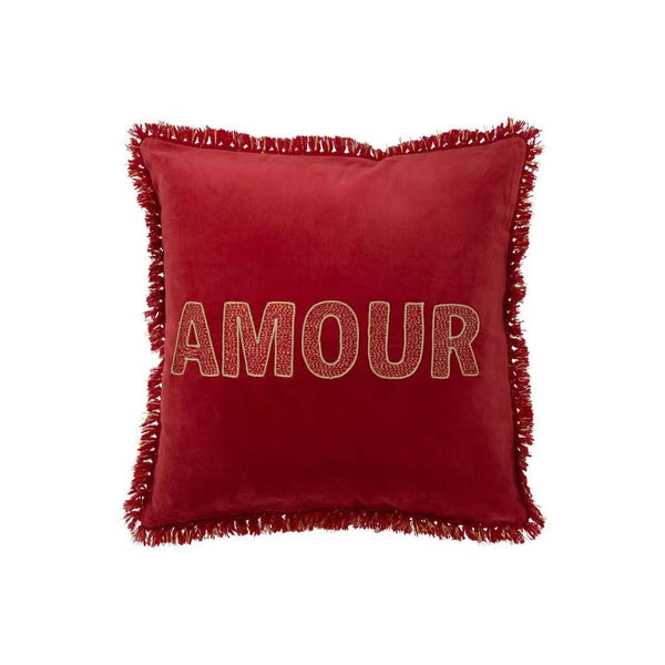 Textilkissen Liebe Rot/Gold