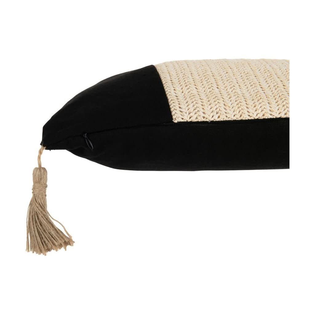 Gewebtes Kissen Schwarz Polyester
