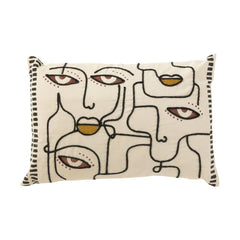 Kissen Gesichter Baumwolle Beige